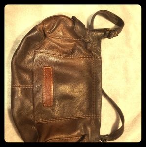 All leather brown fossil purse